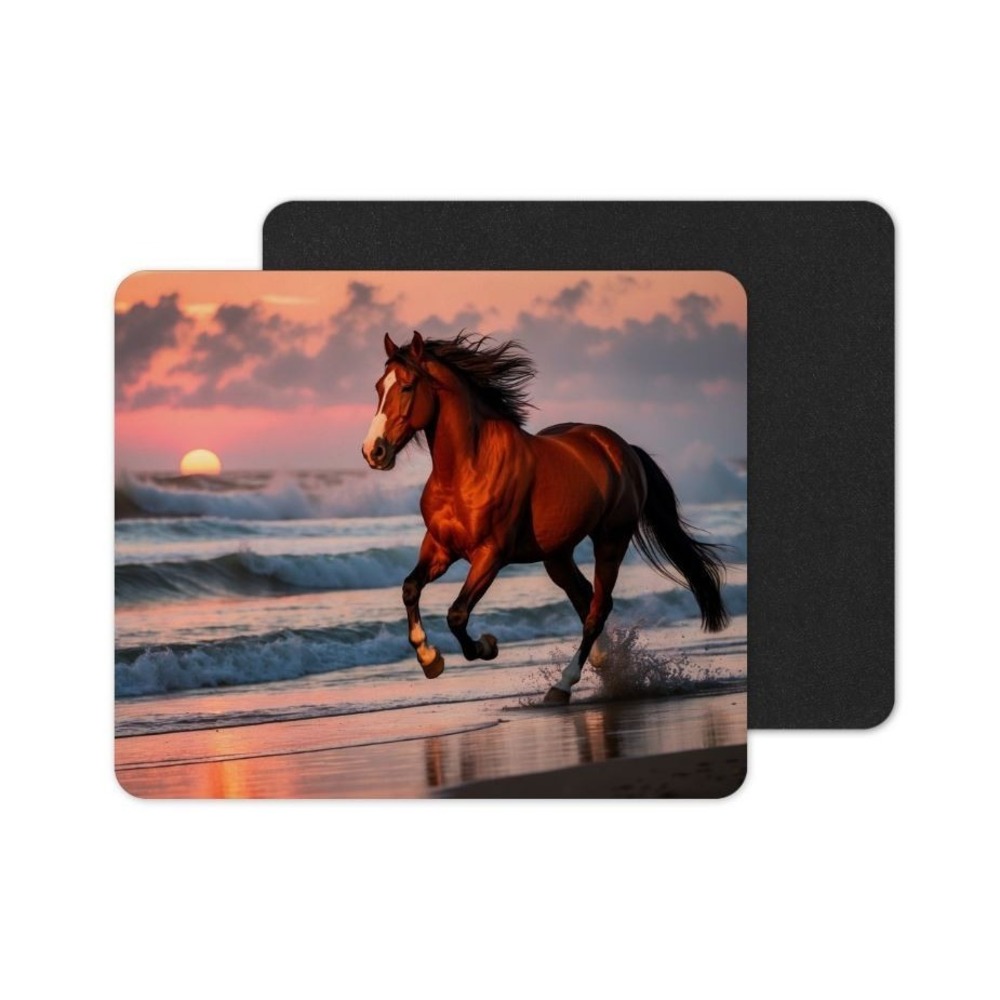 Horse Running On The Beach Mouse Pad: Vibrant‎ Neoprene Computer Accessory